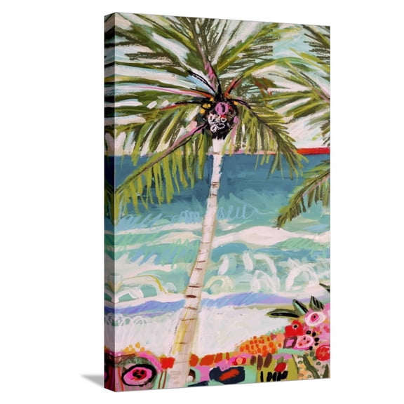 Art.com Palm Tree Wimsy I Stretched Canvas Print Wall Art by Karen Fields, 16" x 24"