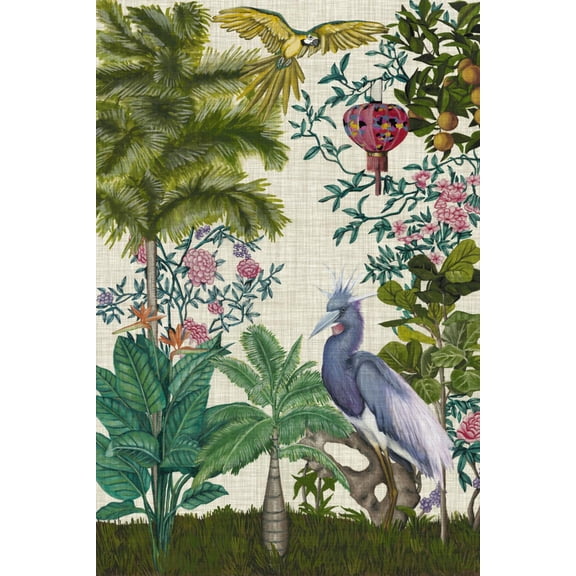 Art.com Paradis Chinoiserie I Art Print by Naomi McCavitt, 12" x 18"