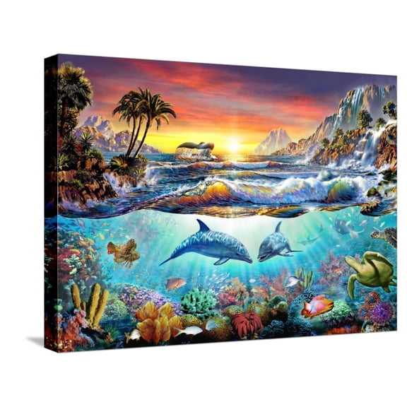 Art.com Paradise Bay Stretched Canvas Print Wall Art by Adrian Chesterman, 24" x 18"