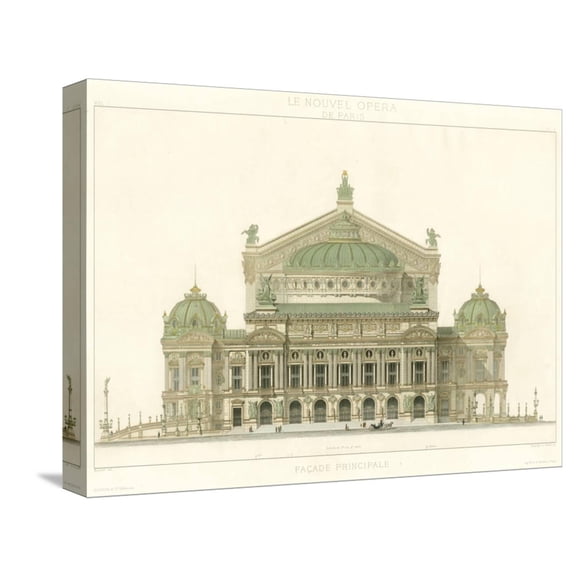 Art.com Paris Opera House II Stretched Canvas Print Wall Art, 16" x 12"