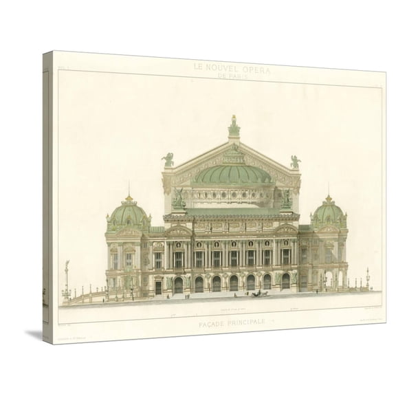 Art.com Paris Opera House II Stretched Canvas Print Wall Art, 32" x 24"