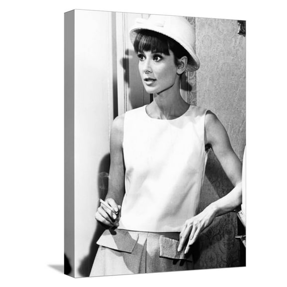 Art.com Paris When it Sizzles, Audrey Hepburn, 1964 Stretched Canvas Print Wall Art, 12" x 16"