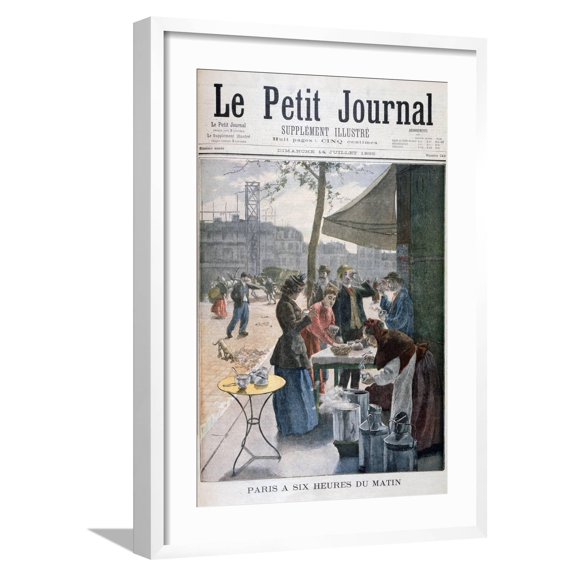 Art.com Paris at Six O'Clock in the Morning, 1895 Giclee Print, White Frame Wall Art, 21" x 29"