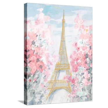 Art.com Pastel Paris III Stretched Canvas Print Wall Art by Danhui Nai, 18" x 24"