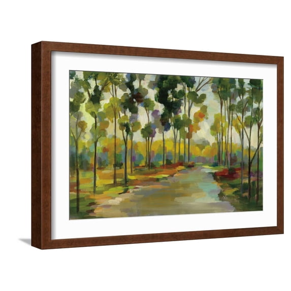 Art.com Path in the Forest Art Print by Silvia Vassileva, Brown Frame Wall Art, 23" x 17"