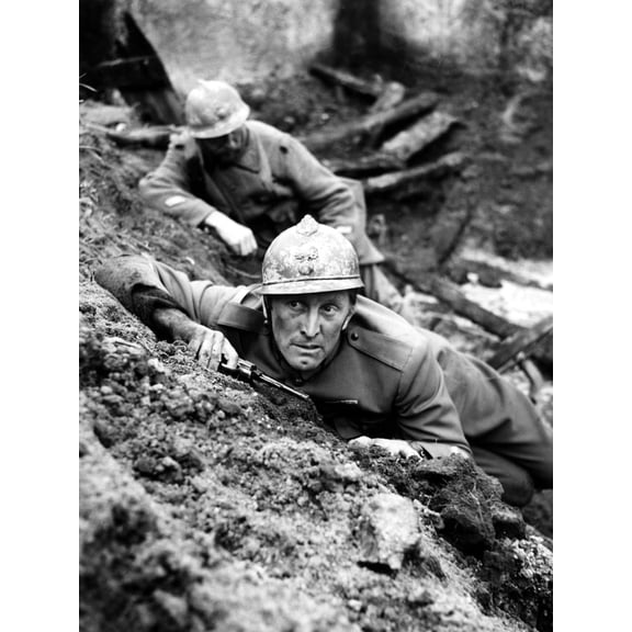 Art.com Paths Of Glory, Kirk Douglas, In The Trenches, 1957 Photo, 12" x 16"