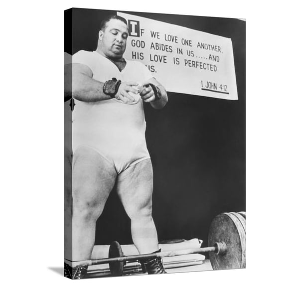 Art.com Paul Anderson, Performed at Weight Lifting and Strength Exhibitions Stretched Canvas Print Wall Art, 18" x 24"