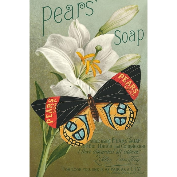 Art.com Pear's Soap Ad, Lily Art Print, 24" x 36"