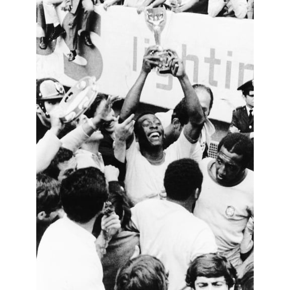 Art.com Pele in Triumph in Mexico City, June 21, 1970 Photo, 24" x 32"