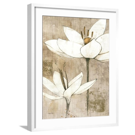 Art.com Pencil Floral I Art Print by Avery Tillmon, White Frame Wall Art, 23" x 29"
