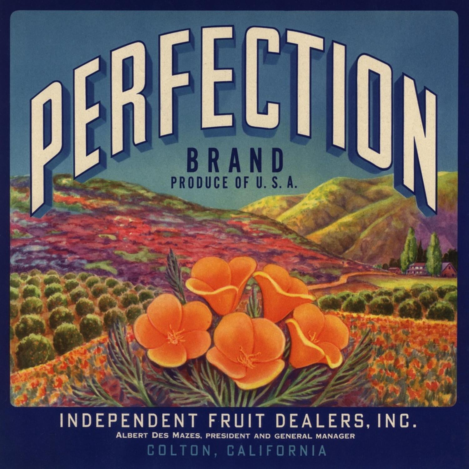 Art.com Perfection Brand - Colton, California - Citrus Crate Label Art ...