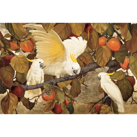 Art.com Persimmons and Cockatoos Art Print by Jesse Arms Botke, 18" x 12"