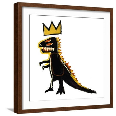 Art.com Pez Dispenser, 1984 Giclee Print by Jean-Michel Basquiat, Brown Frame Wall Art, 21" x 21"