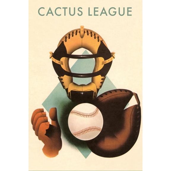 Art.com Phantom Cactus League Catcher, Arizona Art Print, 24" x 36"