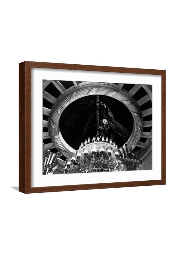 Phantom Of The Opera, Claude Rains, 1943, Chandelier Photo, Brown Frame Wall Art, 21" x 17"