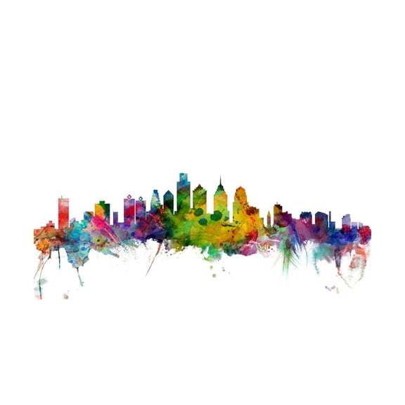 Art.com Philadelphia Pennsylvania Skyline Art Print by Michael Tompsett, 18" x 12"
