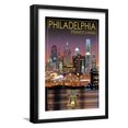 thumbnail image 1 of Art.com Philadelphia, Pennsylvania - Skyline at Night Art Print by Lantern Press, Black Frame Wall Art, 17" x 23", 1 of 5