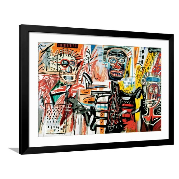 Art.com Philistines, 1982 Giclee Print by Jean-Michel Basquiat, Black Frame Wall Art, 44" x 32"