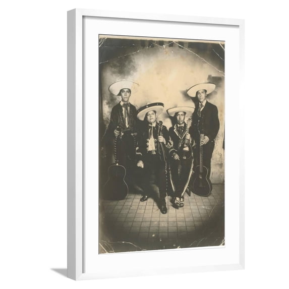 Art.com Photograph of Mariachis Art Print, White Frame Wall Art, 21" x 29"