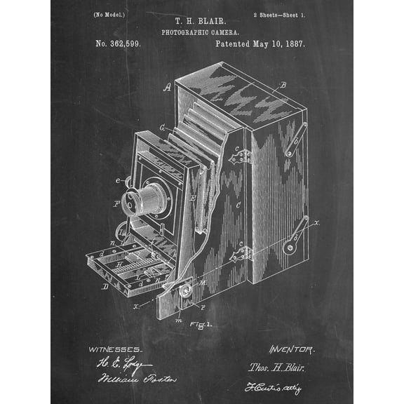 Art.com Photographic Camera 1887 Patent Art Print, 12" x 16"
