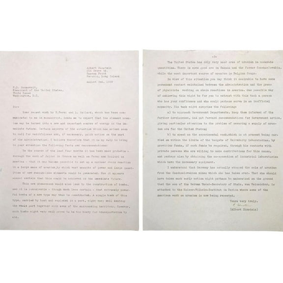 Art.com Physicist Albert Einstein's Letter to President Franklin Roosevelt, Aug. 2, 1939 Premium Photographic Print, 18" x 12"
