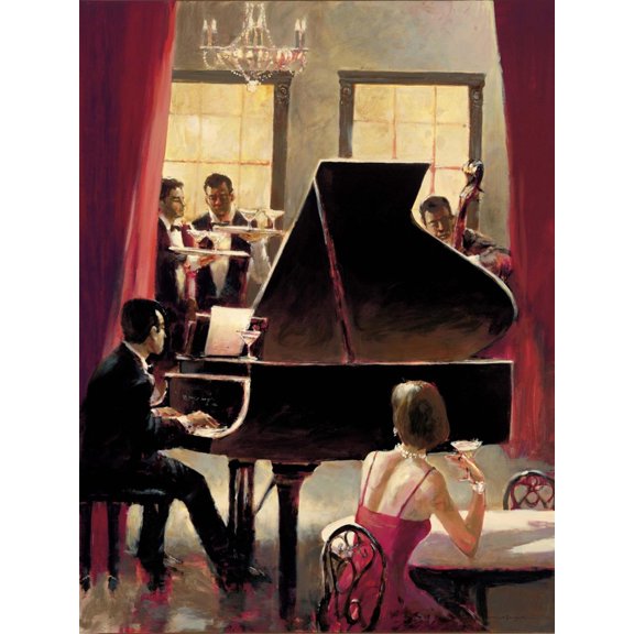 Art.com Piano Jazz Art Print by Brent Heighton, 18" x 24"
