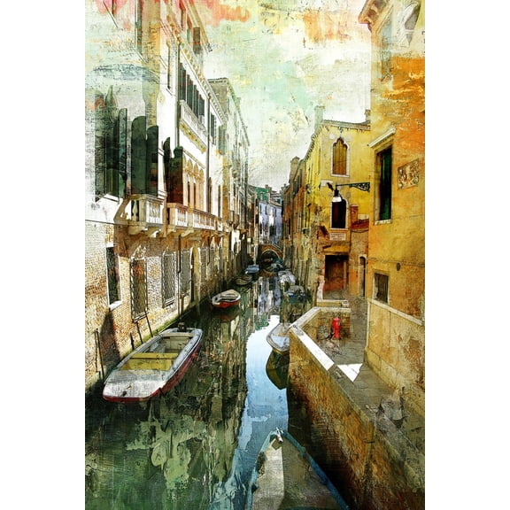 Art.com Pictorial Venetian Streets - Artwork In Painting Style Art Print by Maugli-l, 16" x 24"