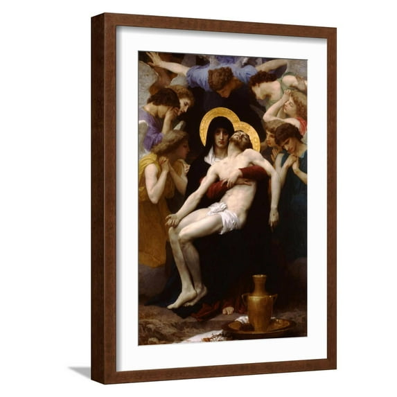 Art.com Pieta Art Print by William Adolphe Bouguereau, Brown Frame Wall Art, 17" x 23"