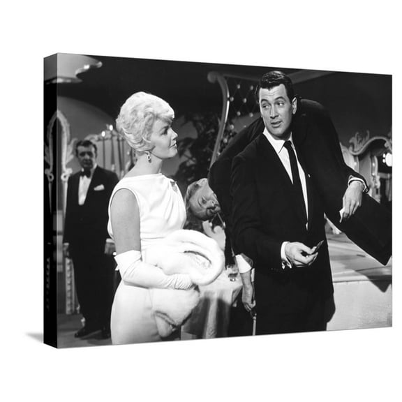 Art.com Pillow Talk, Doris Day, Nick Adams, Rock Hudson, 1959 Stretched Canvas Print Wall Art, 24" x 18"