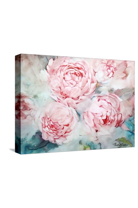 Pink Peonies II Stretched Canvas Print Wall Art by Paula Giltner, 16" x 12"