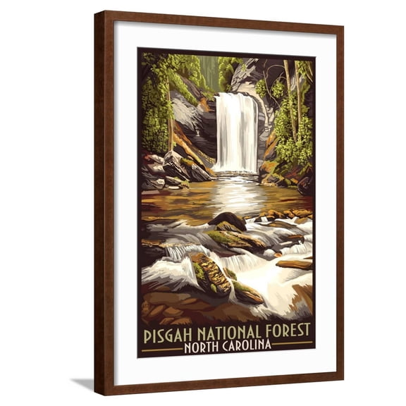 Art.com Pisgah National Forest - North Carolina Art Print by Lantern Press, Brown Frame Wall Art, 21" x 29"