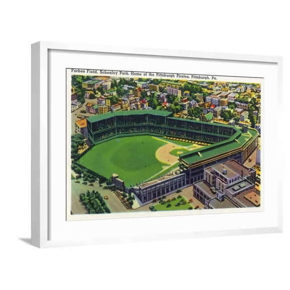 Art.com Pittsburgh, Pennsylvania - Forbes Field, Schenley Park View Art Print by Lantern Press, White Frame Wall Art, 29" x 21"