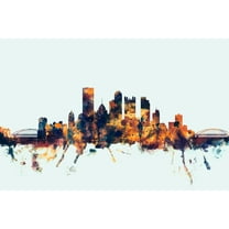 Art.com Pittsburgh Pennsylvania Skyline Art Print by Michael Tompsett, 18" x 12"