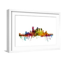 Art.com Pittsburgh Pennsylvania Skyline Art Print by Michael Tompsett, White Frame Wall Art, 23" x 17"