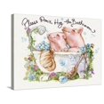 Please Don't Hog The Bathroom Pigs Stretched Canvas Print Wall