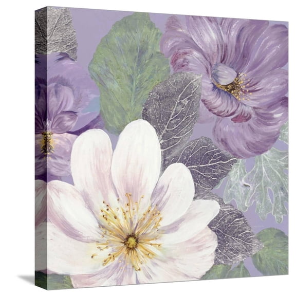 Art.com Plum and Lavender Garden 2 Stretched Canvas Print Wall Art by Colleen Sarah, 16" x 16"