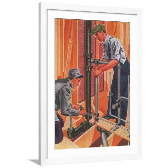 Art.com Plumbing and Pipefitting Art Print, White Frame Wall Art, 32" x 44"