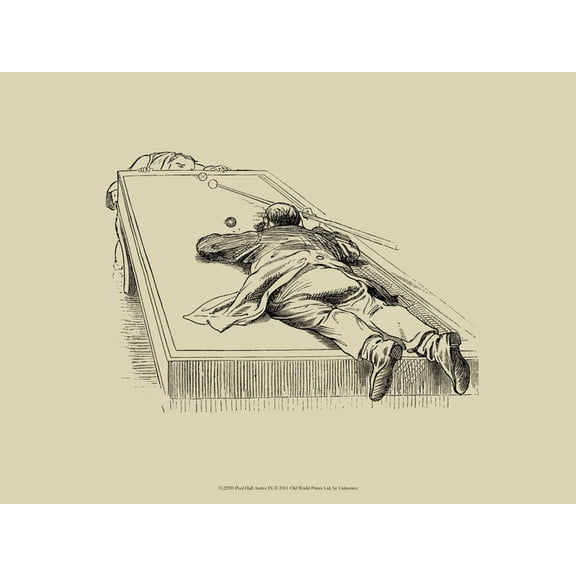 Art.com Pool Hall Antics IX Art Print, 16" x 12"