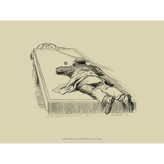 Art.com Pool Hall Antics IX Art Print, 32" x 24"