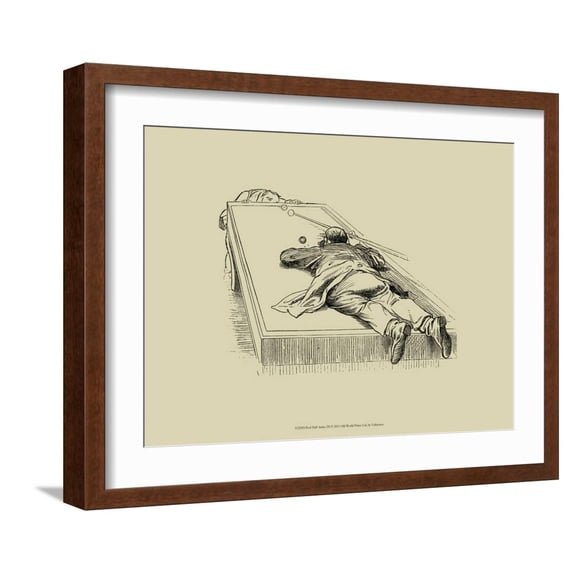 Art.com Pool Hall Antics IX Art Print, Brown Frame Wall Art, 21" x 17"