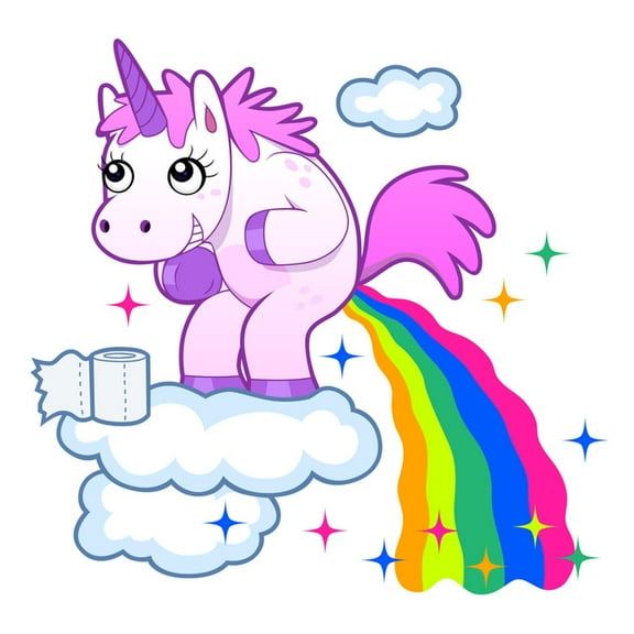 Art.com Pooping Unicorn Art Print by Reflux, 24" x 24"