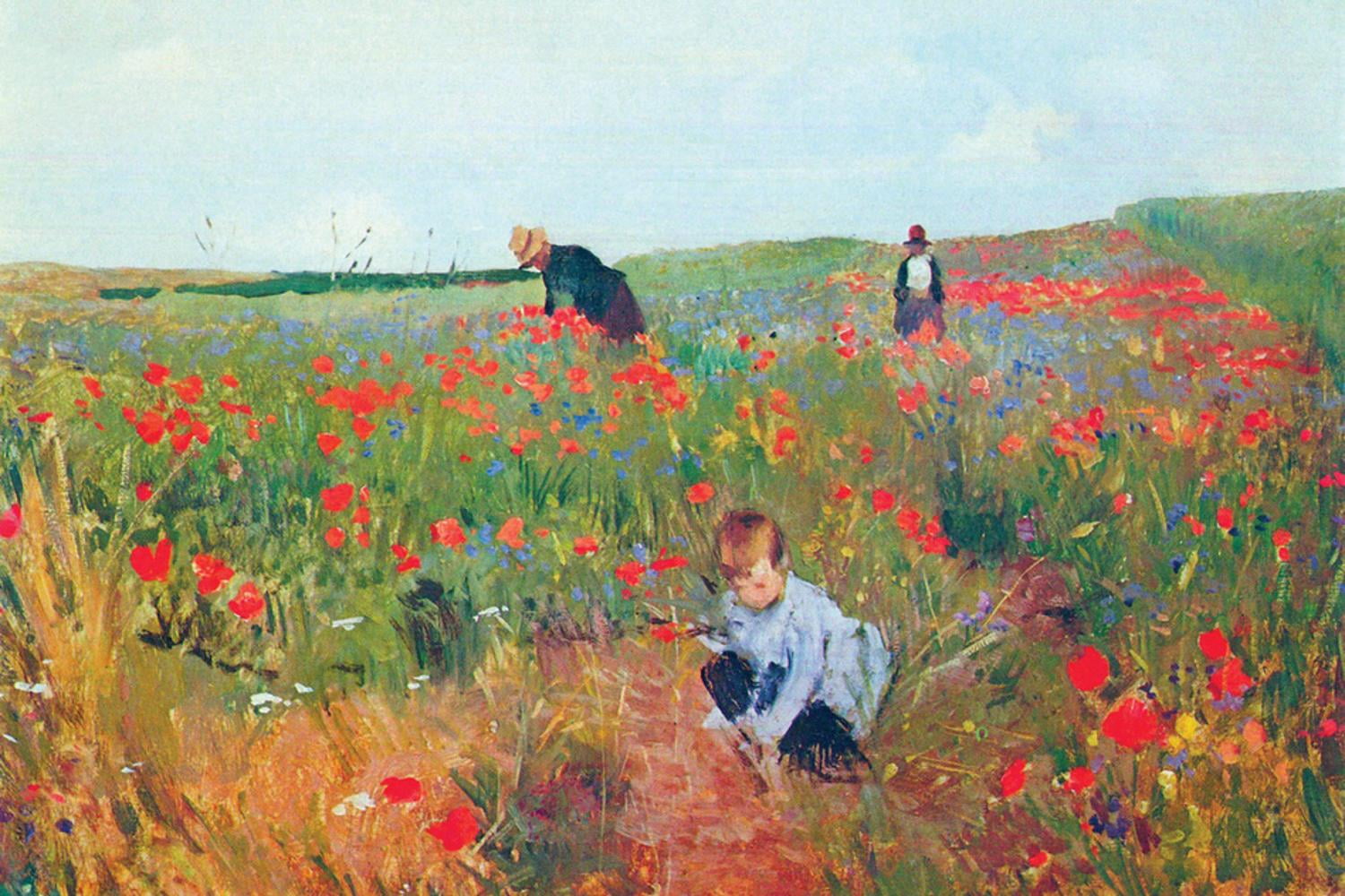 Mary Cassatt Poppies Art Print for Kids, 18" x 12"