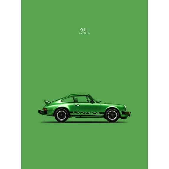 Art.com Porsche 911 Carrera Green Art Print by Mark Rogan, 24" x 32"