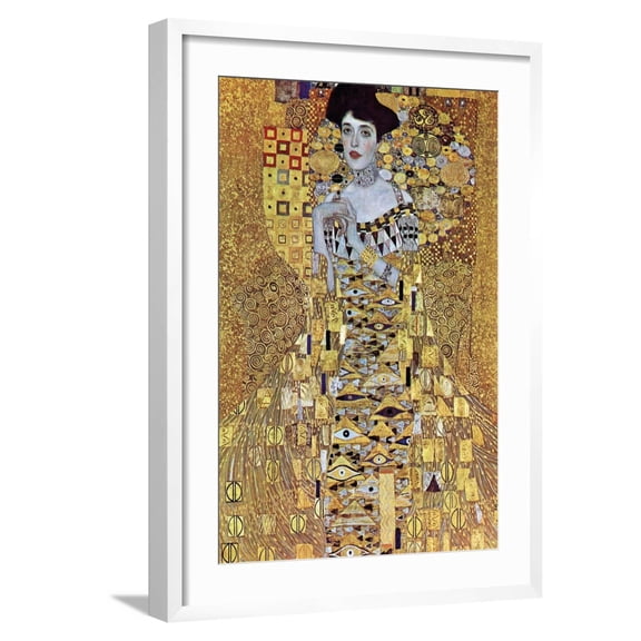 Art.com Portrait of Block-Bauer Art Print by Gustav Klimt, White Frame Wall Art, 21" x 29"