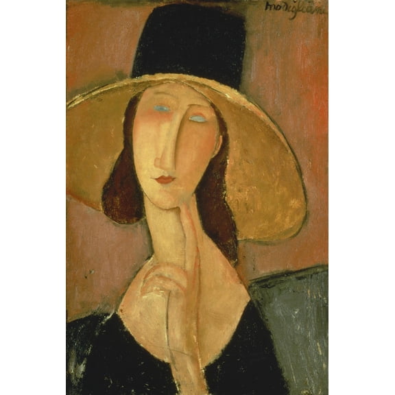 Art.com Portrait of Jeanne Hebuterne in a Large Hat Giclee Print by Amedeo Modigliani, 24" x 36"