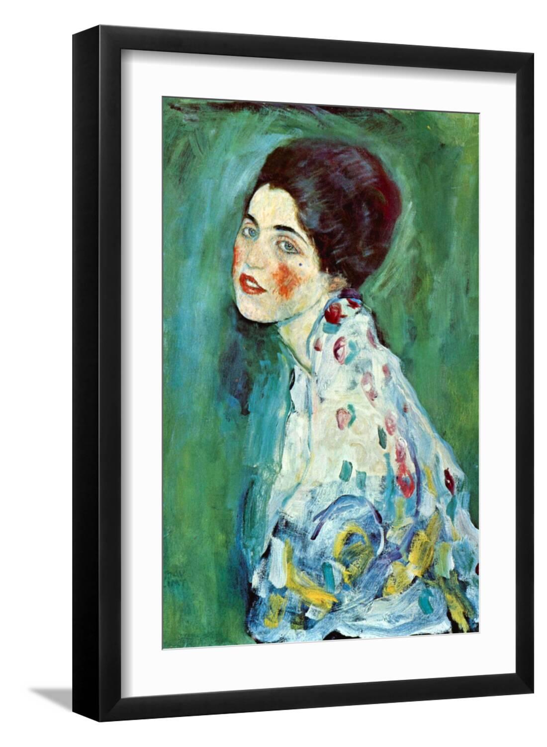 Art.com Portrait of a Lady Art Print by Gustav Klimt, Black Frame Wall ...