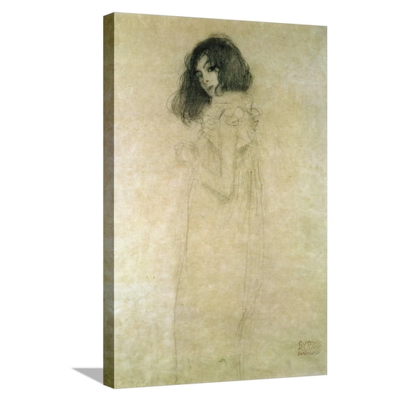 Art.com Portrait of a Young Woman, 1896-97 Stretched Canvas Print Wall Art by Gustav Klimt, 16" x 24"