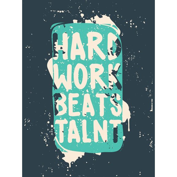 Art.com Poster. Hard Work Beats Talent Art Print by Vanzyst, 12" x 16"