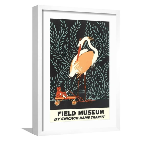 Art.com Poster for Field Museum with Giant Heron Art Print, White Frame Wall Art, 17" x 23"