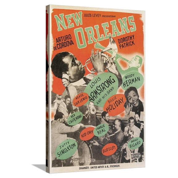 Art.com Poster for New Orleans Jazz Stretched Canvas Print Wall Art, 24" x 36"